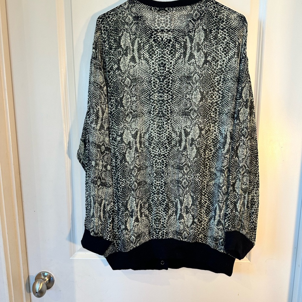 Free People Lori Python Sheer Oversized Button Up… - image 5